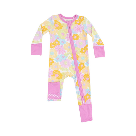 Sunny Dahlias Zipper Romper