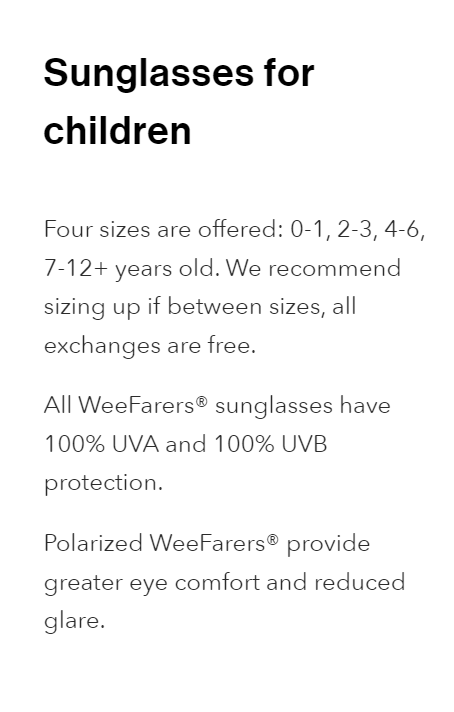 WeeFarers Sunglasses
