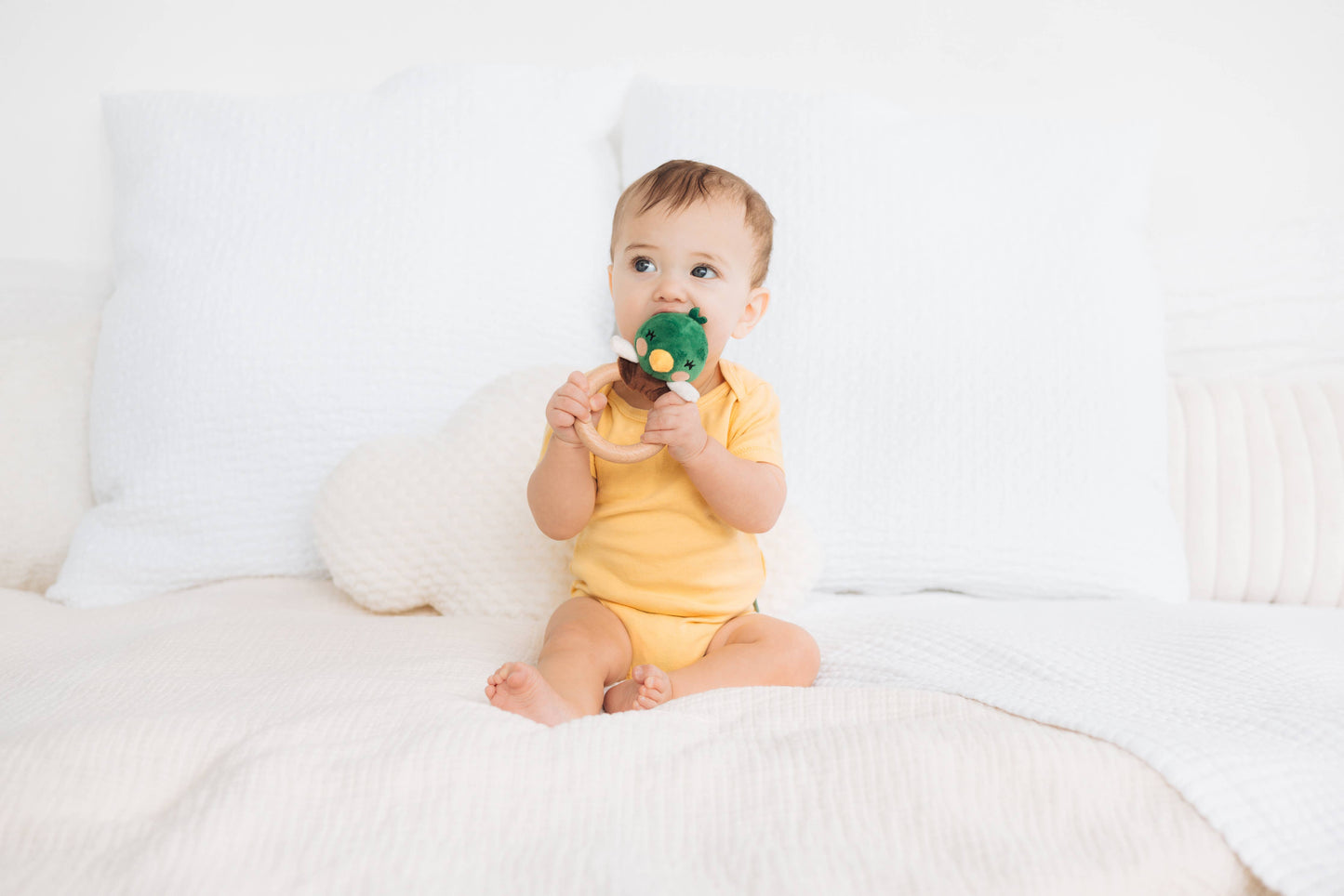 Mallard Plush Rattle & Wooden Teether
