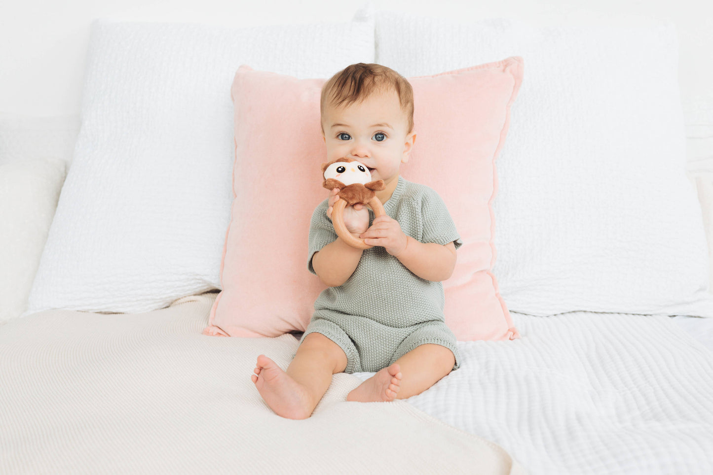 Owl Plush Rattle & Wooden Teether