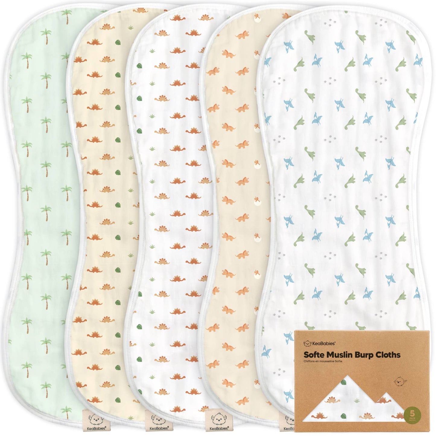 Roarsome Softe Muslin Burp Cloths