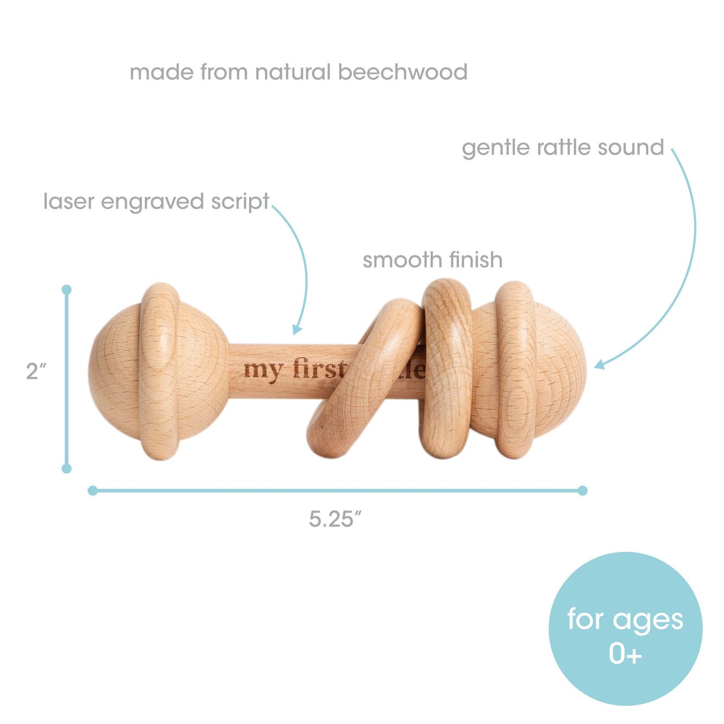 Wooden Baby’s First Rattle