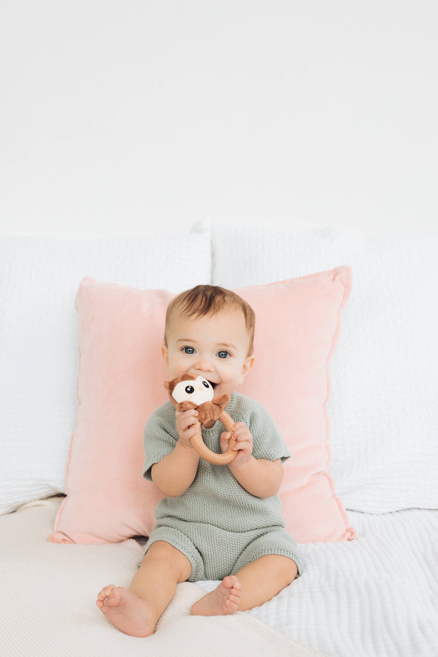 Owl Plush Rattle & Wooden Teether