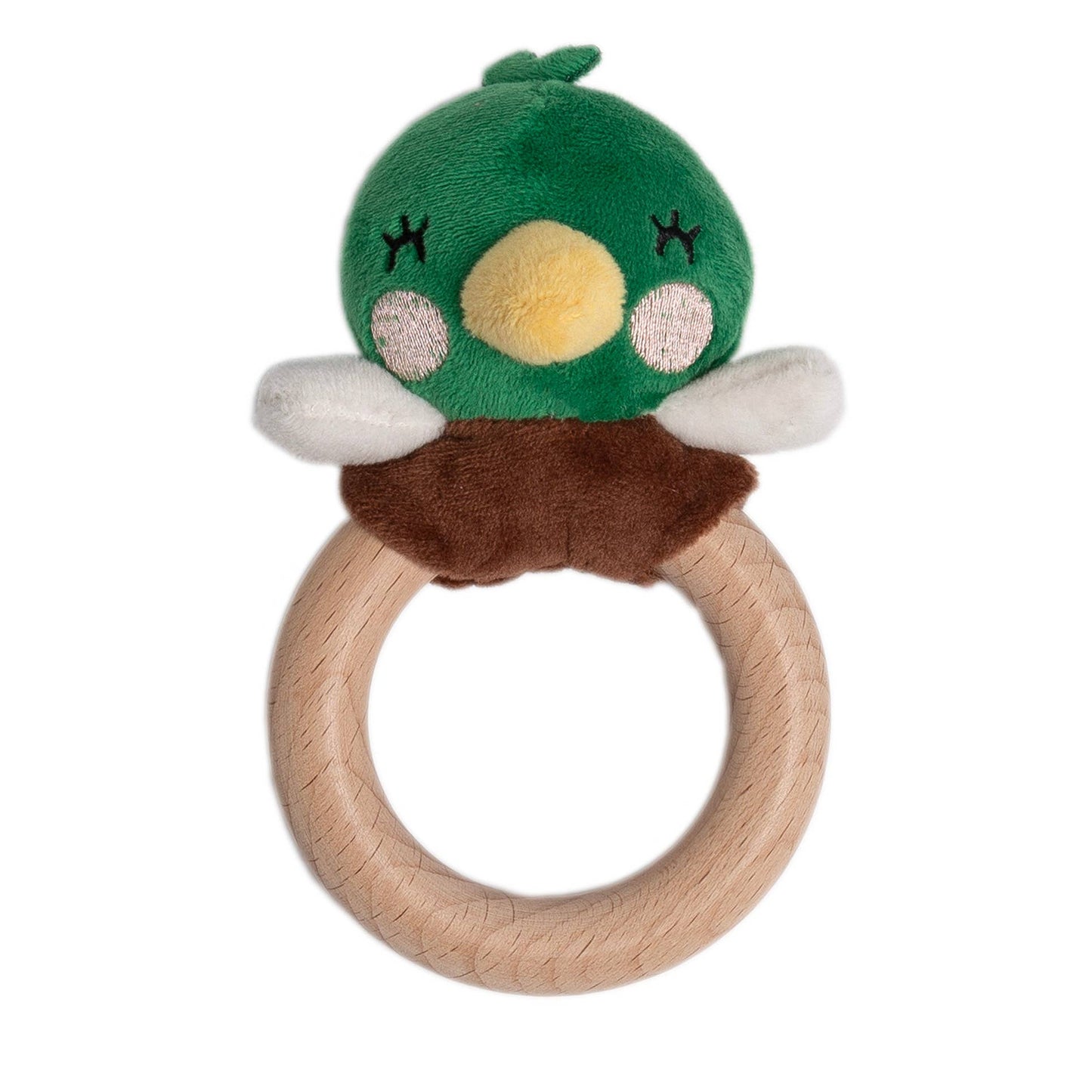 Mallard Plush Rattle & Wooden Teether
