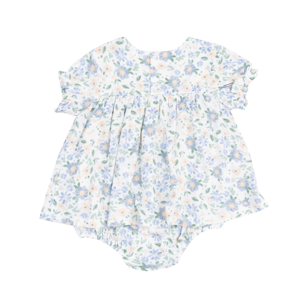 Baby Veronical Floral Smocked Bubble w/ Skirt