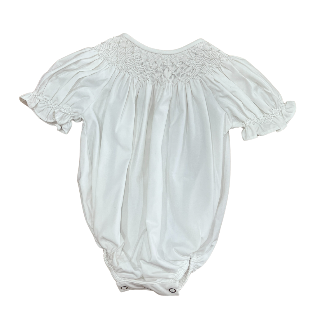 Catherine White Smocked Bubble