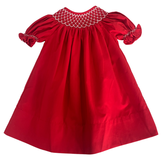 Catherine Red Smocked Dress