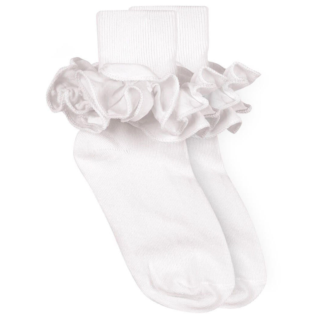 Misty Ruffle Lace Turn Cuff Socks (1pair)