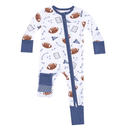 Navy Touchdown Time Convertible Romper