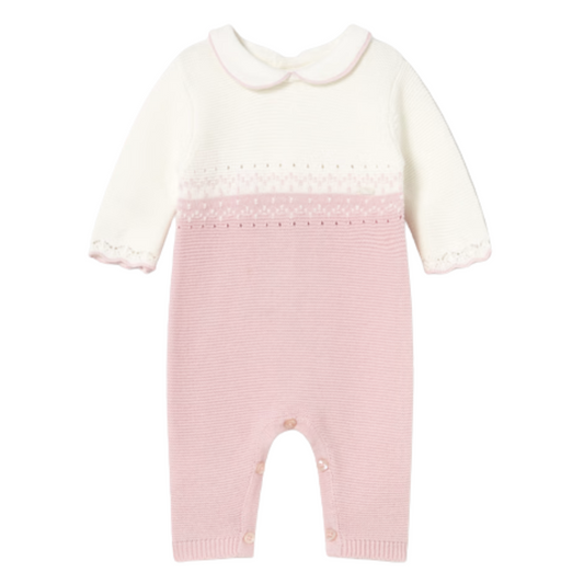 Pink & Ivory Knit Romper