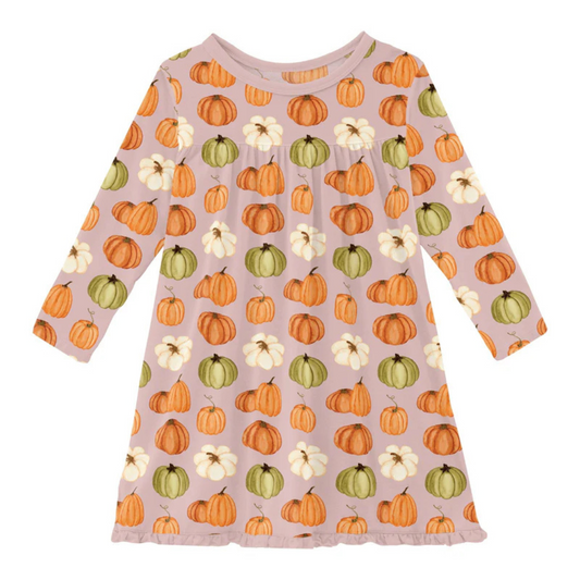 Baby Rose Pumpkin L/S Swing Dress
