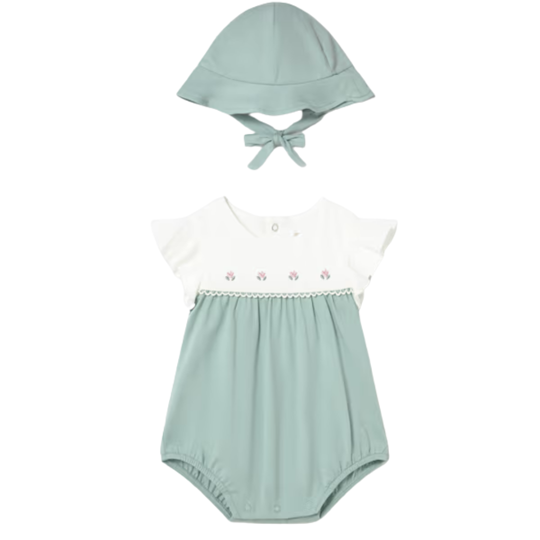 Sage Blossom Romper Set