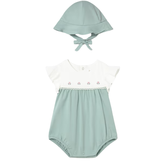 Sage Blossom Romper Set