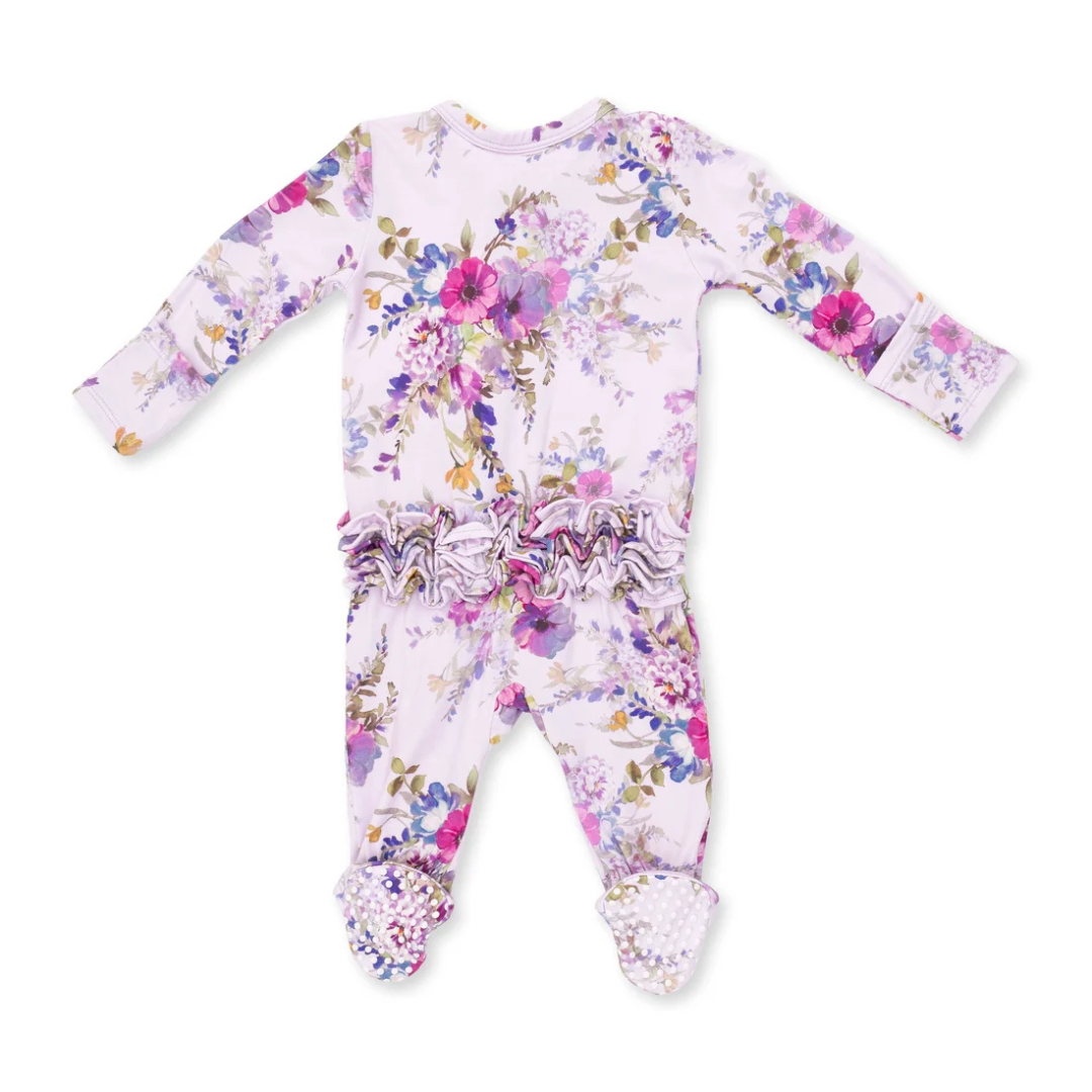 Dahlia Floral Ruffle Footie