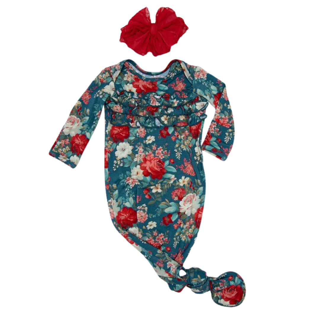 Scarlett Petal Ruffle Knotted Gown