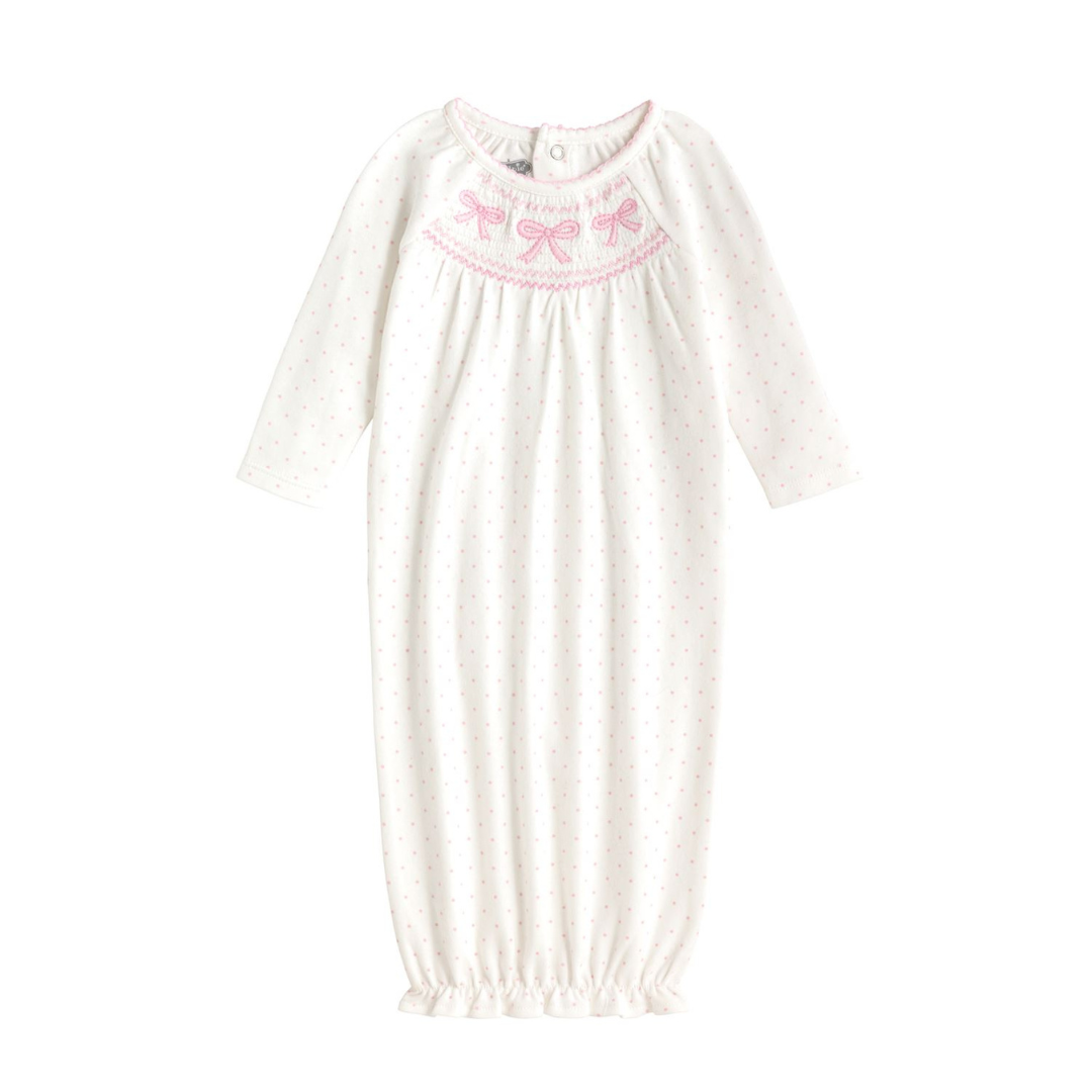 Bow Smocked Layette Gown