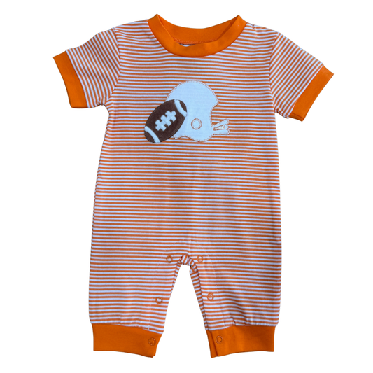 Orange Football Romper