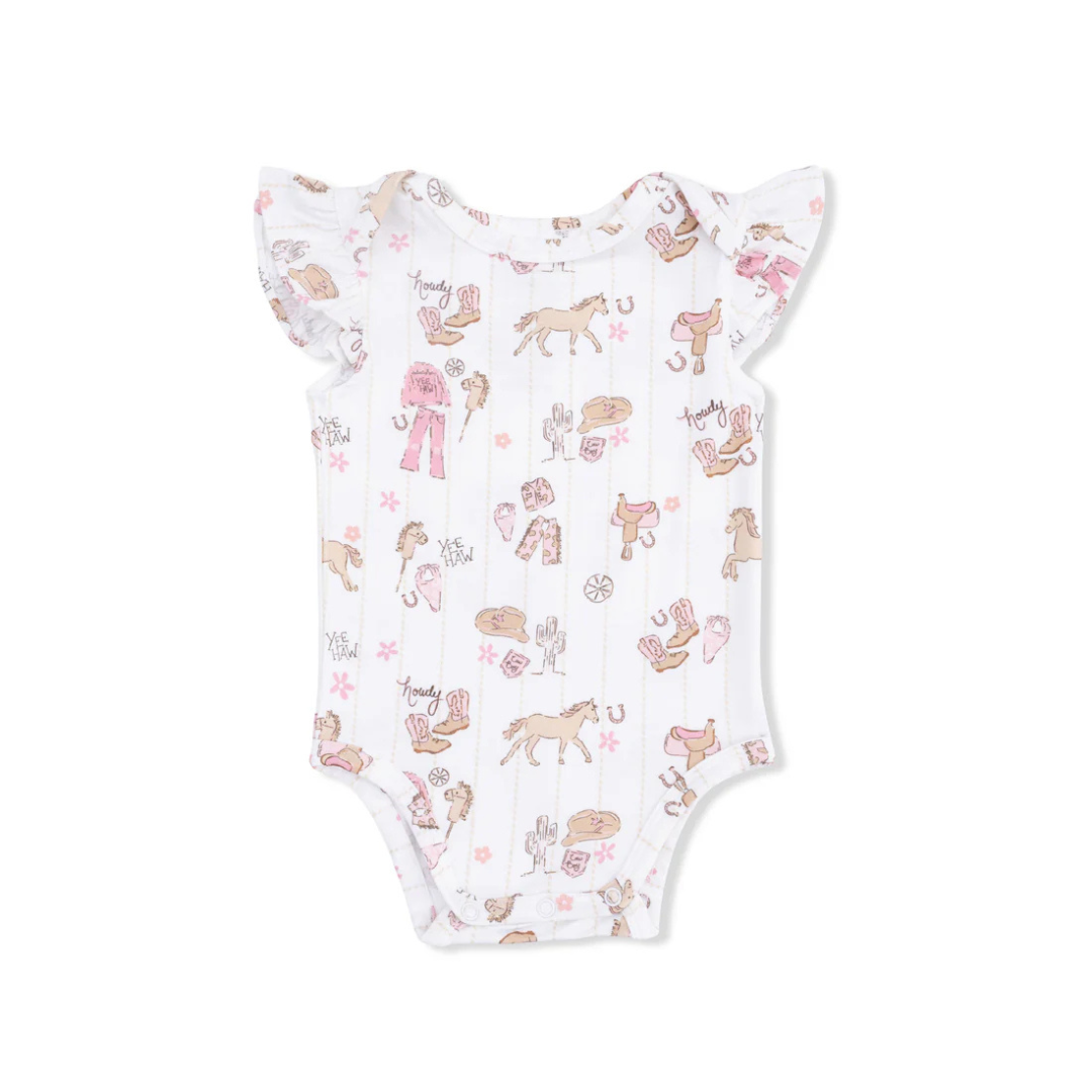 Cowgirl Nursery Ruffle Sleeve Bodysuit