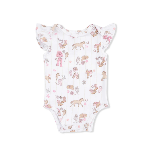 Cowgirl Nursery Ruffle Sleeve Bodysuit
