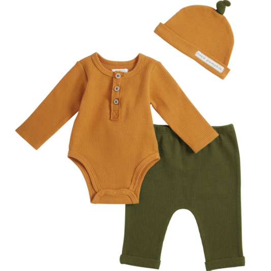 Little Pumpkin Waffle Knit Set