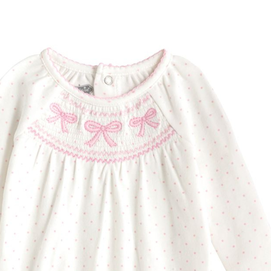 Bow Smocked Layette Gown