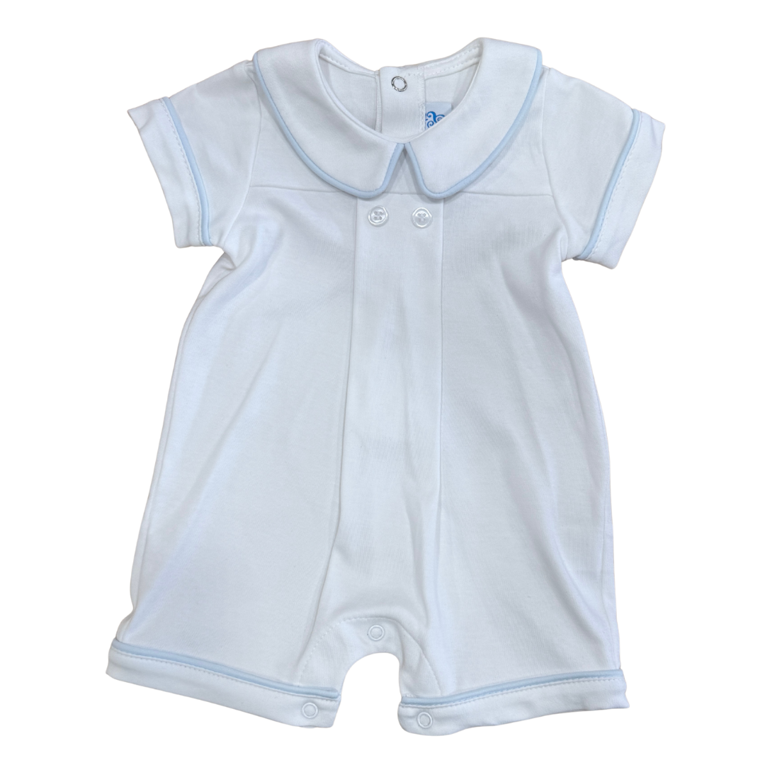 White & Blue Summer Home Romper