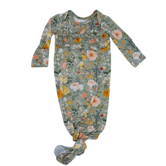 Willow Bloom Ruffle Knotted Gown