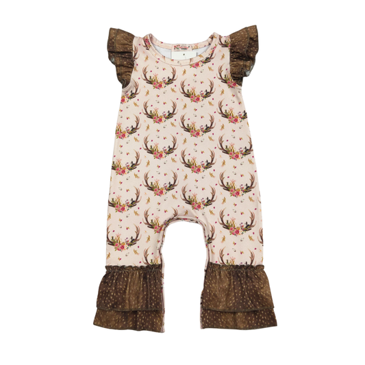 Fawn Antler Ruffled Romper