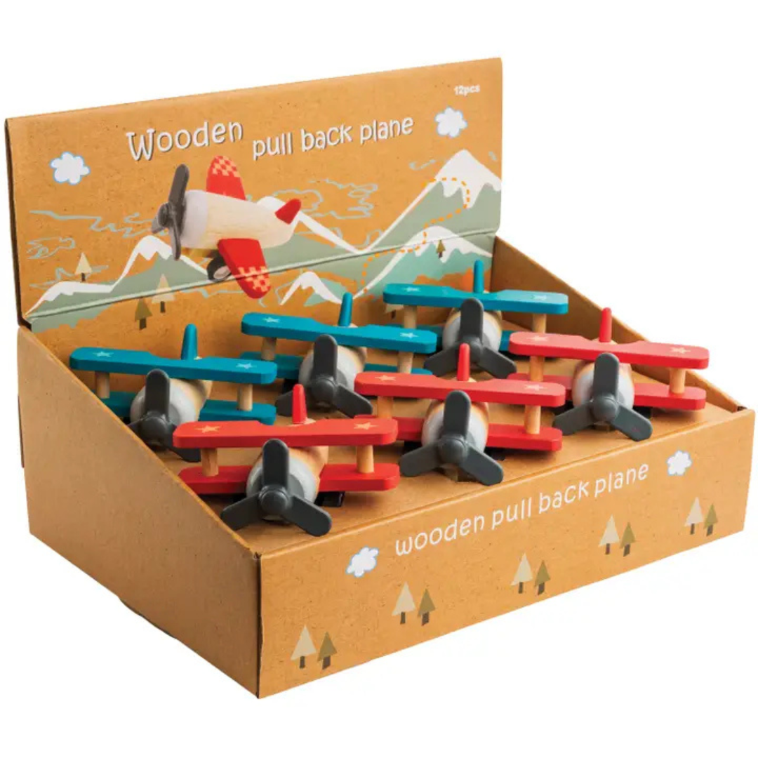 Wooden Pull Back Glider Plane