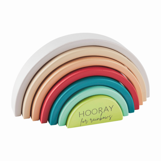 Green Rainbow Wood Stacking Toy