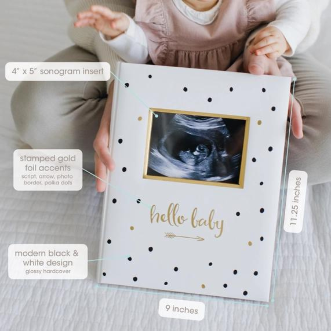 Black & Gold Hello Baby Book