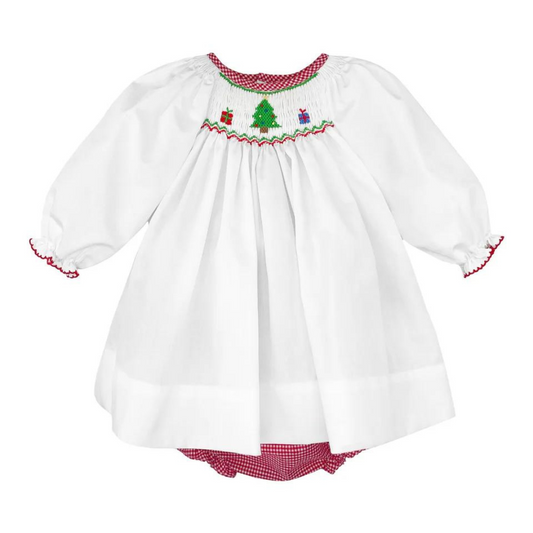 Christmas Tree Embroidered Dress