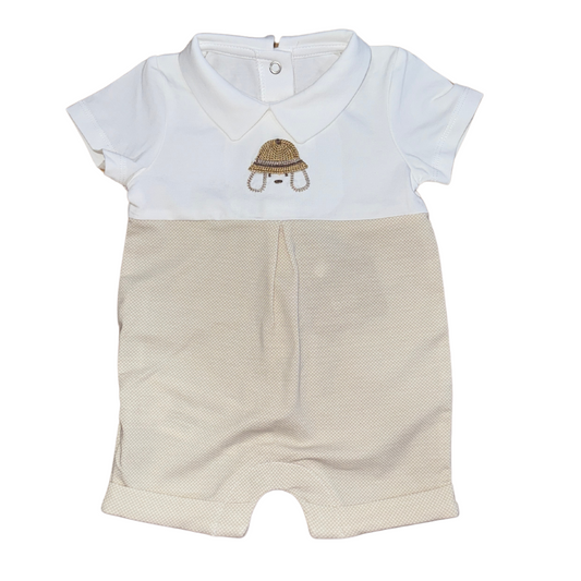 Khaki Puppy Romper