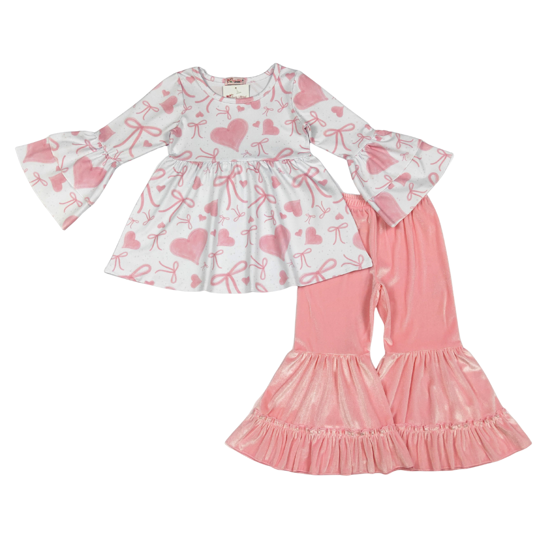 Pink Velvet Hearts Set