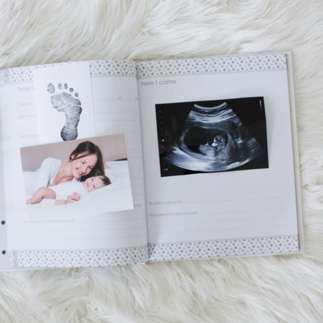 Black & Gold Hello Baby Book