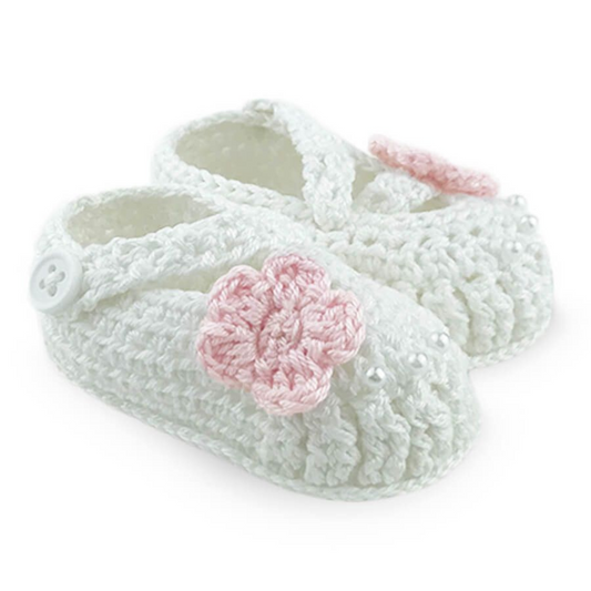 Delicate Flower Crochet Booties