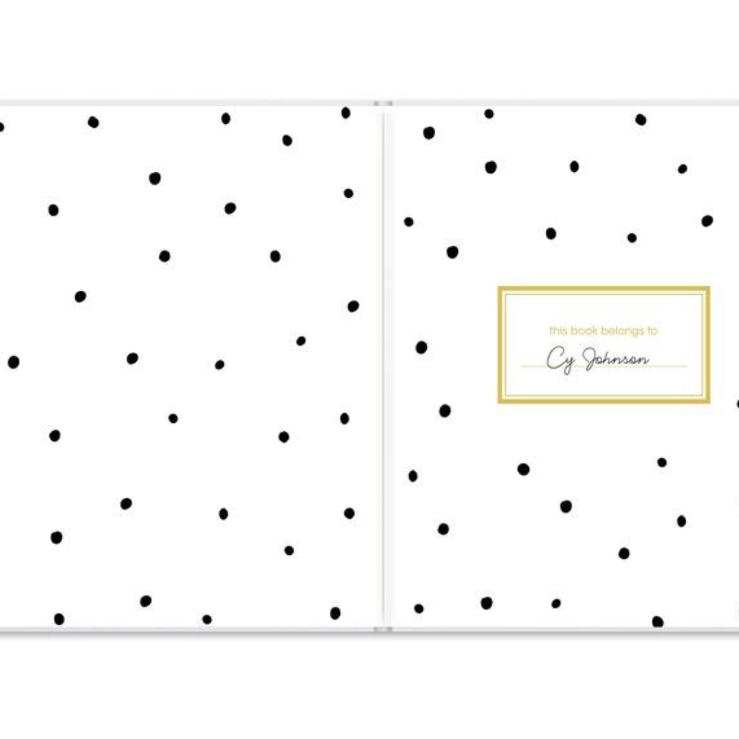 Black & Gold Hello Baby Book