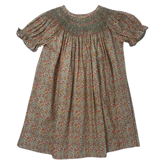 Ditsy Floral Smocked Geo Bishop Dress