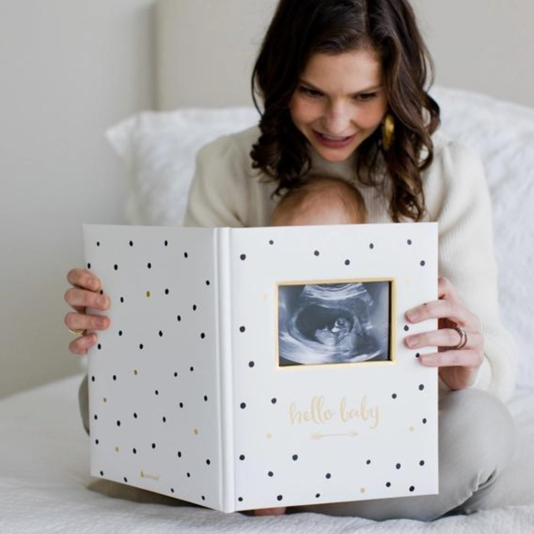 Black & Gold Hello Baby Book