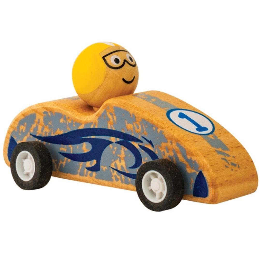 Wooden Pull Back Racecar