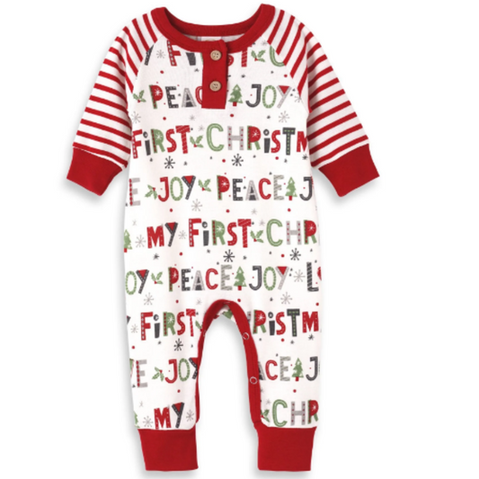 Peace,Love,Joy Henley Romper