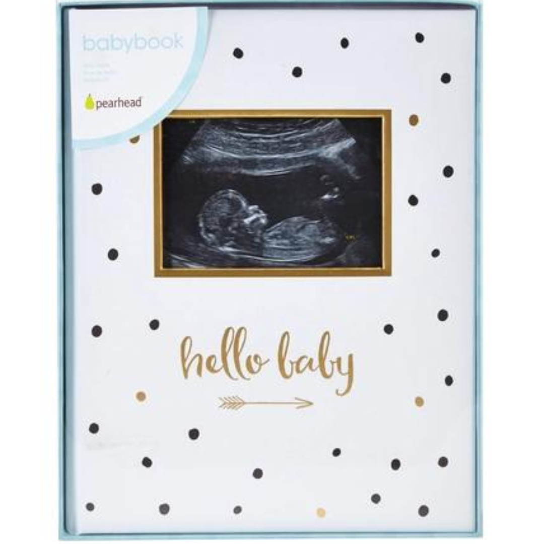 Black & Gold Hello Baby Book