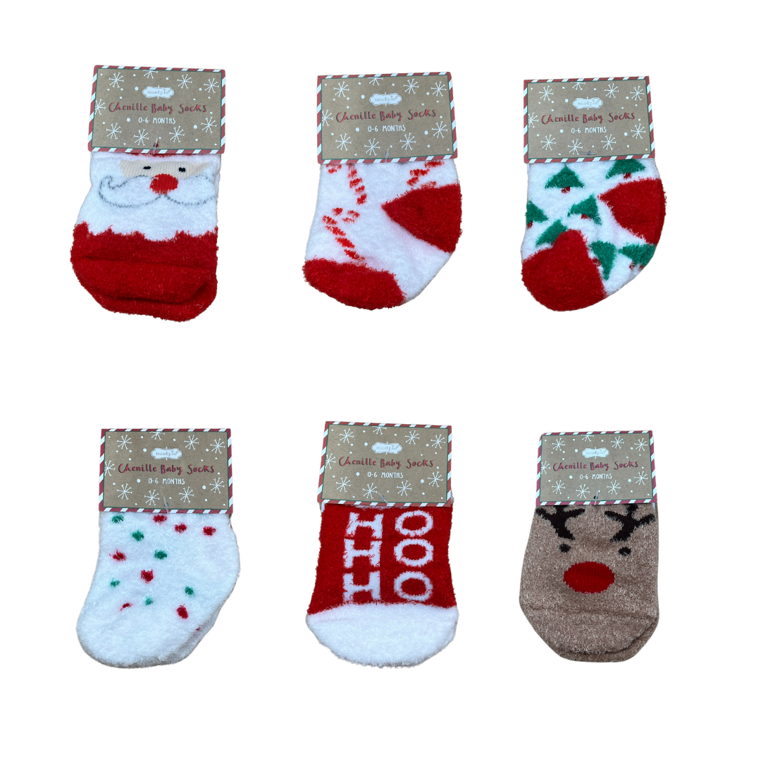 Chenille Christmas Socks