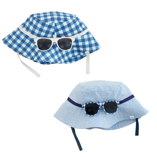 Boys Infant Sun Hat & Glasses Set
