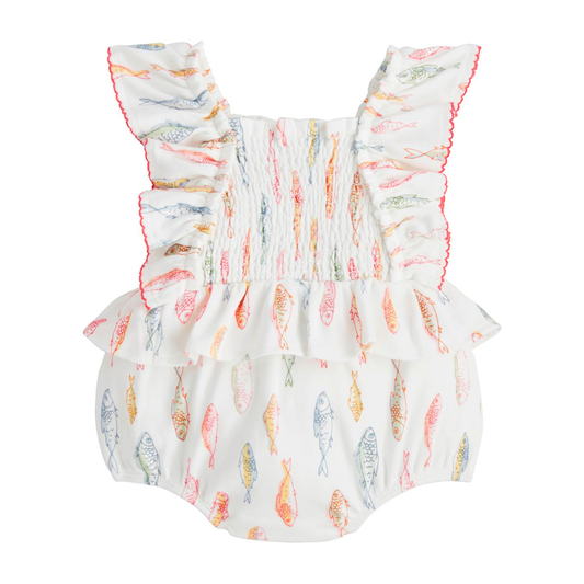 Girl Fish Smocked Bubble