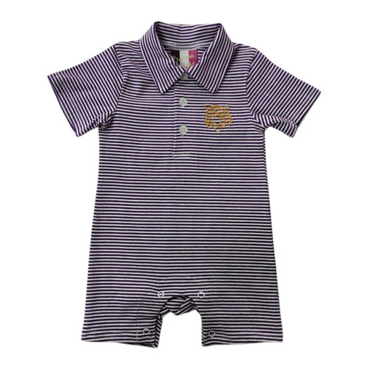 Purple Tiger Boys Romper