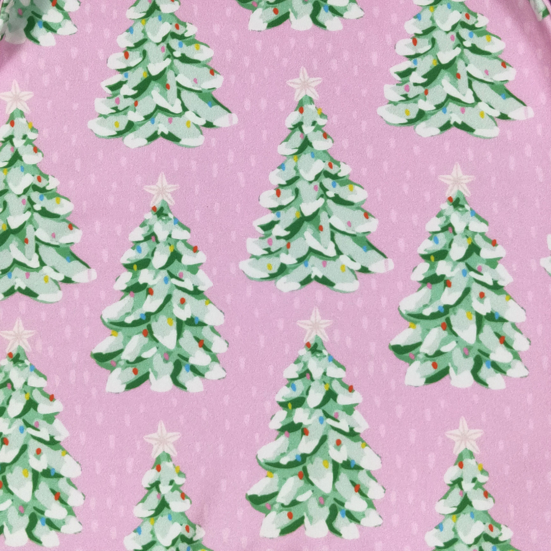 Pink Evergreen Ruffle Romper