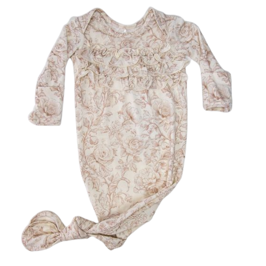 Vivian Vine Ruffle Knotted Gown