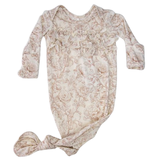 Vivian Vine Ruffle Knotted Gown
