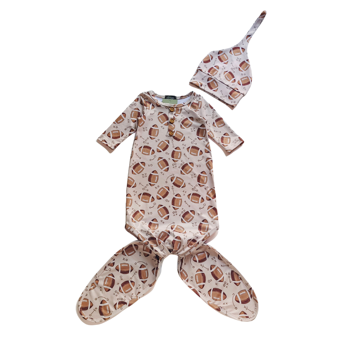 Football Baby Knotted Gown